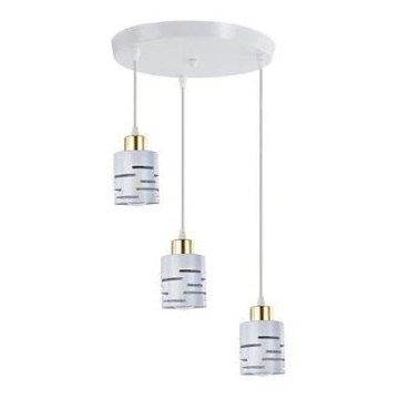 Suspension à câble ELEN 3xE27/35W/230V Ø 29 cm blanc/doré