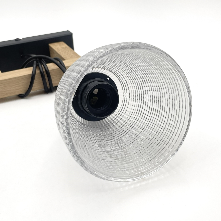 Suspension à câble LEANDRA 1xE27/15W/230V chêne/noir