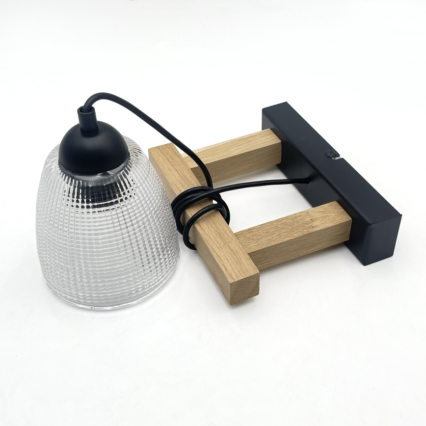 Suspension à câble LEANDRA 1xE27/15W/230V chêne/noir