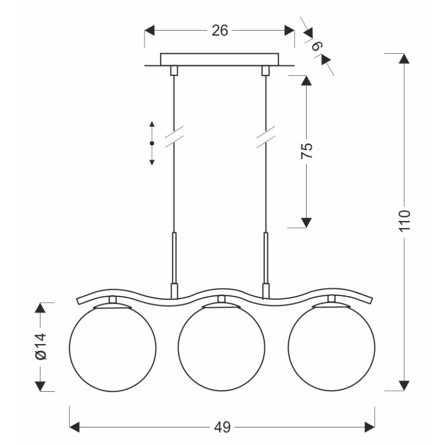 Suspension à câble LUMOS 3xG9/20W/230V noir fumé