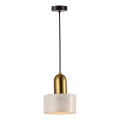 Suspension à câble MARBLE 1xE27/60W/230V doré/blanc/effet marbre