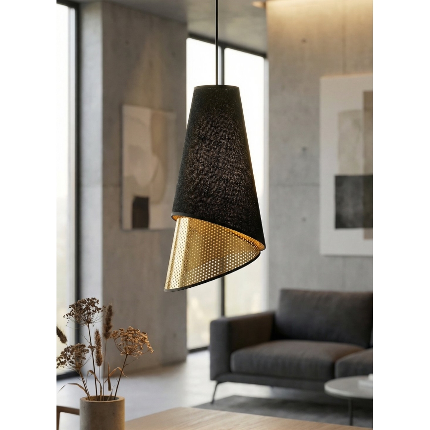 Suspension à câble MODA 3xE27/15W/230V noir/doré