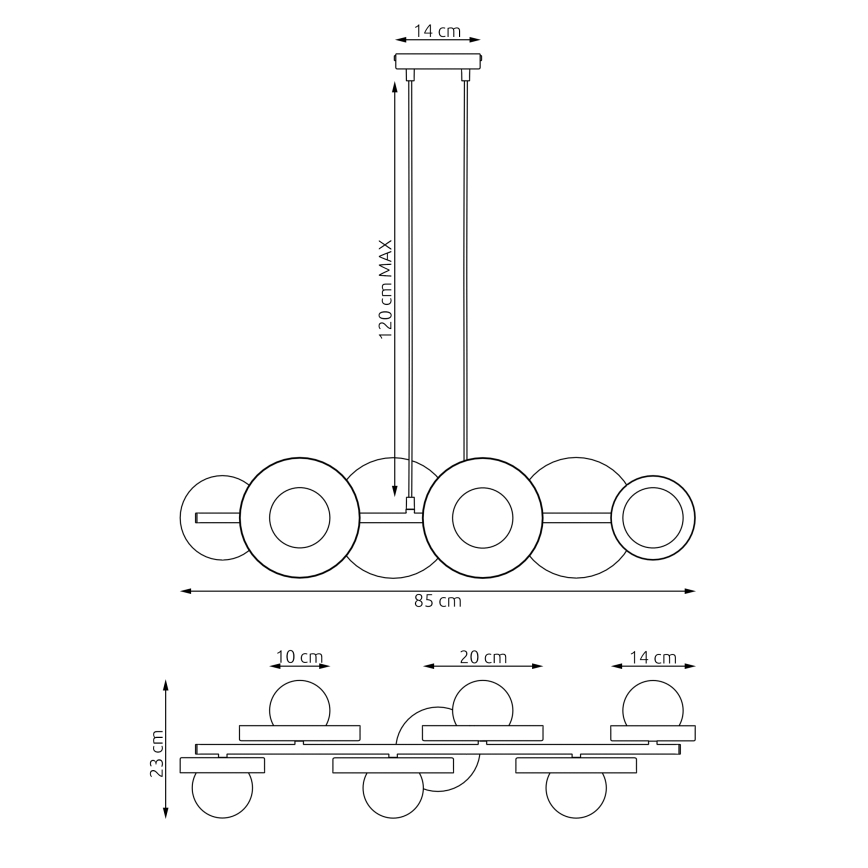 Suspension à câble MODEL 6xG9/8W/230V beige