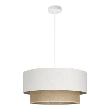 Suspension à câble NATIA 1xE27/60W/230V Ø 45 cm blanc/marron