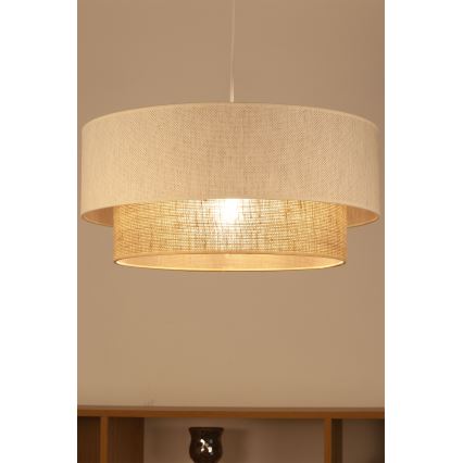 Suspension à câble NATIA 1xE27/60W/230V Ø 45 cm blanc/marron