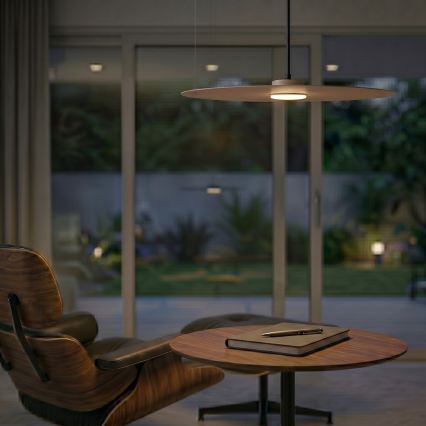 Suspension à câble PIATTO 1 x culot GX53/15W/230V, diam. 55 cm, beige