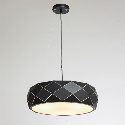 Suspension à câble REUS 3xE27/40W/230V Ø 47 cm noire