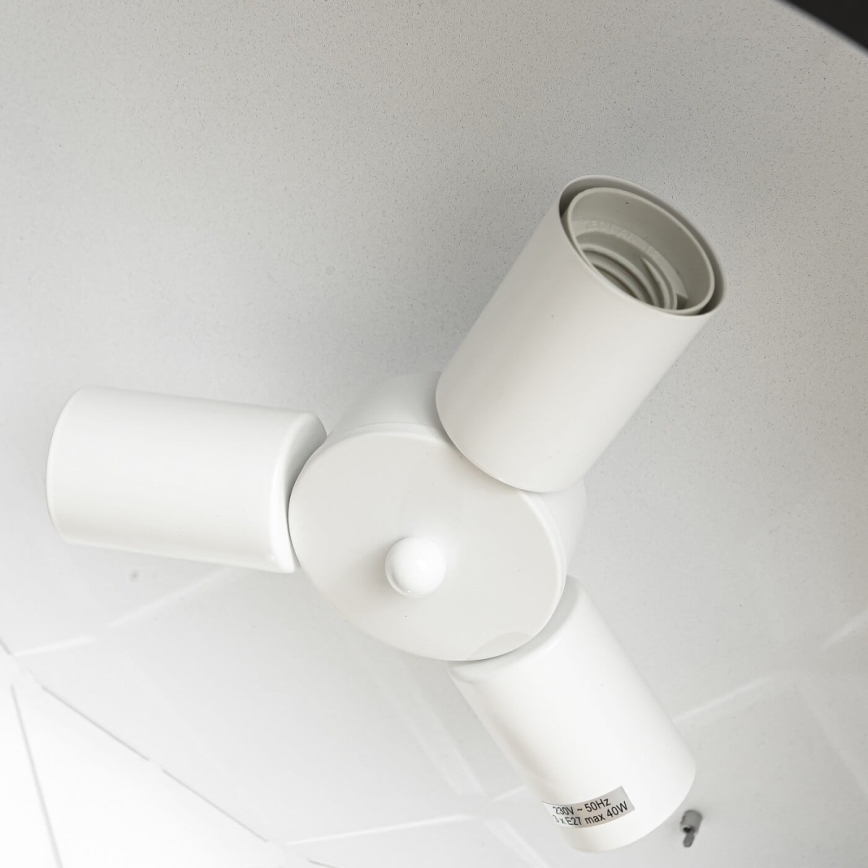 Suspension à câble REUS 3xE27/40W/230V Ø 47 cm noire