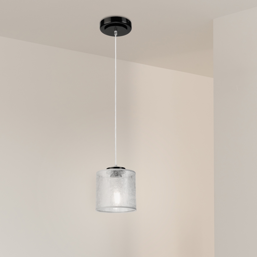 Suspension à câble ROSA 1xE27/60W/230V noir/gris