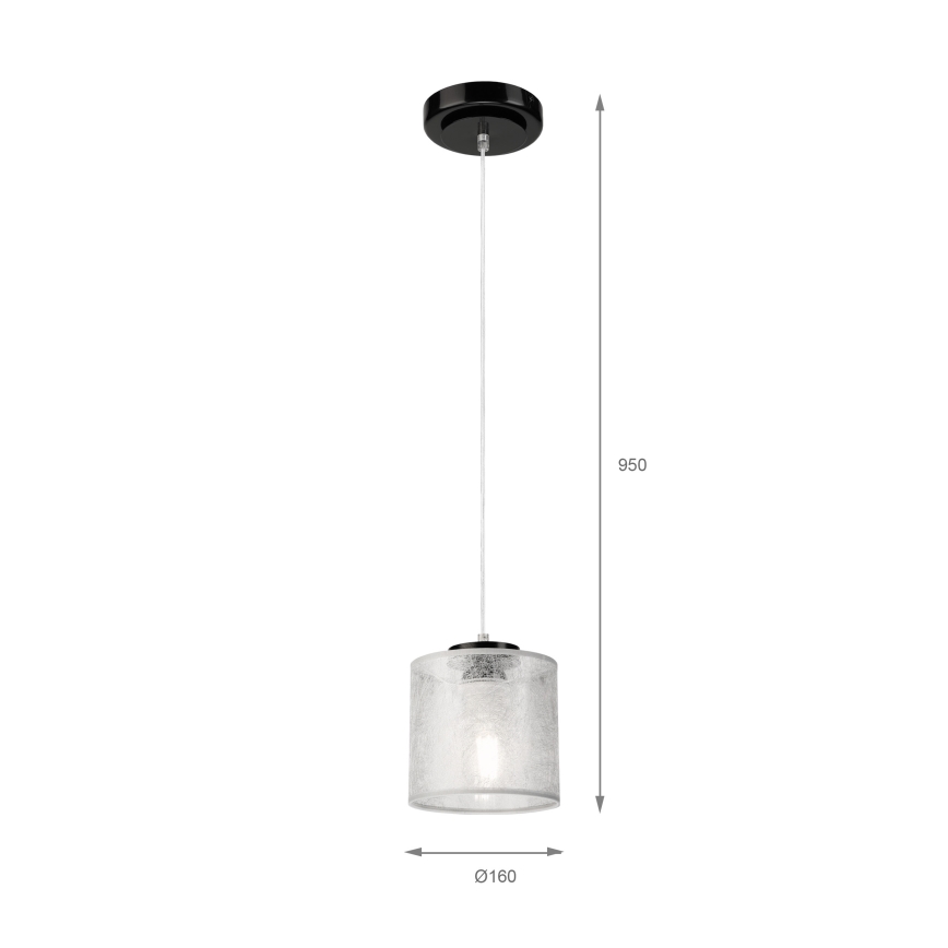 Suspension à câble ROSA 1xE27/60W/230V noir/gris