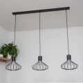 Suspension à câble SOLANO 3xE27/15W/230V noir/chrome brillant