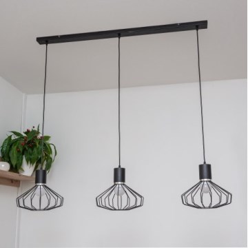 Suspension à câble SOLANO 3xE27/15W/230V noir/chrome brillant