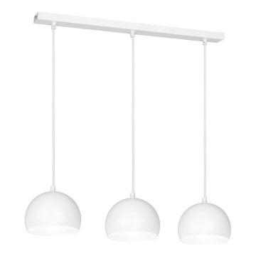 Suspension à câble SOOL 3xE27/15W/230V blanche