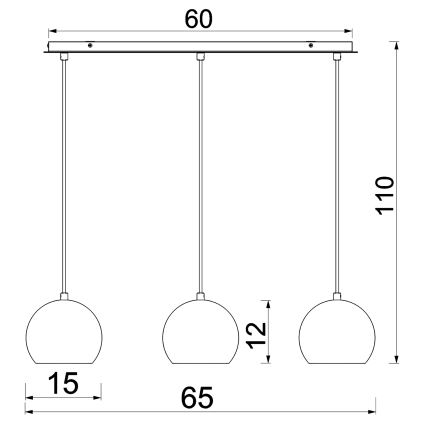 Suspension à câble SOOL 3xE27/15W/230V blanche