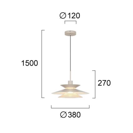 Suspension à câble STEVI 1xE27/40W/230V beige