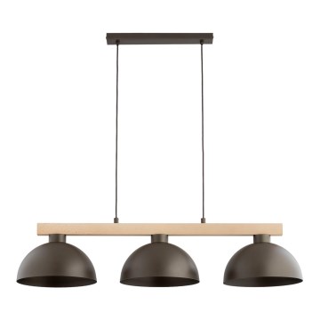 Suspension à câble VERTA 3xE27/15W/230V marron/beige