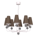 Suspension à chaîne GRENADA 8xE14/15W/230V grise