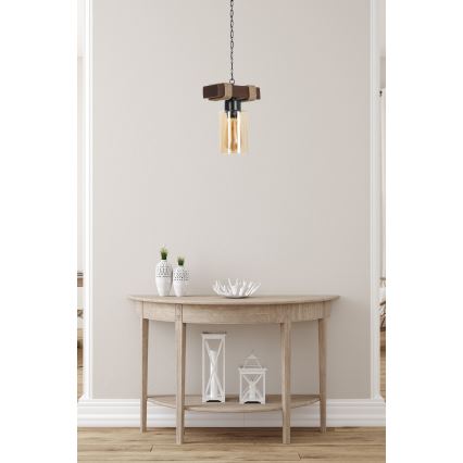 Suspension à chaîne JASMIN 1xE27/40W/230V marron/beige