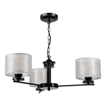 Suspension à chaîne ROSA 3xE27/60W/230V noir/gris