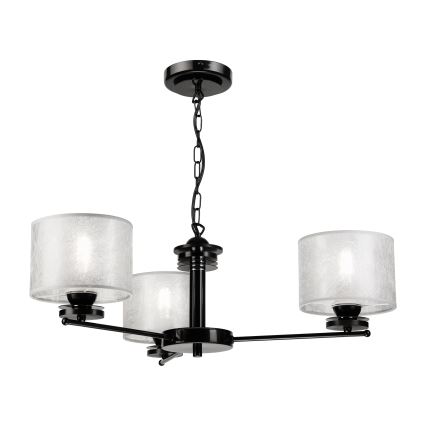 Suspension à chaîne ROSA 3xE27/60W/230V noir/gris