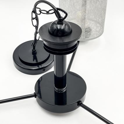 Suspension à chaîne ROSA 3xE27/60W/230V noir/gris