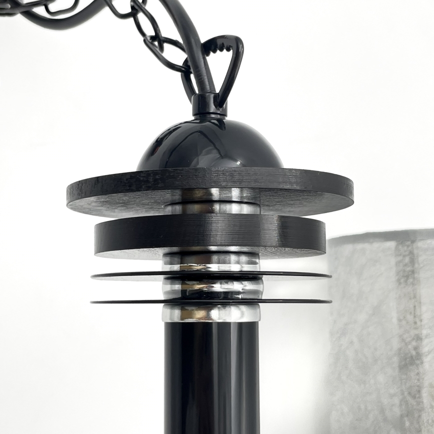 Suspension à chaîne ROSA 3xE27/60W/230V noir/gris