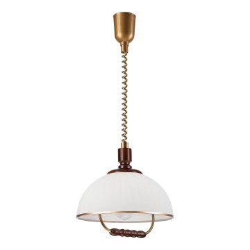 Suspension à hauteur réglable RAMONA 1xE27/60W/230V beige/marron foncé/pin