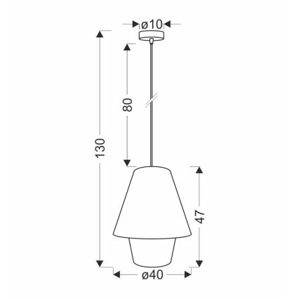 Suspension AFRICA 1xE27/40W/230V 40 cm marron/crème