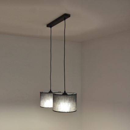 Suspension ALBA sur câble 2xE27/15W/230V gris