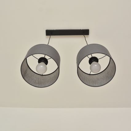 Suspension ALBA sur câble 2xE27/15W/230V gris