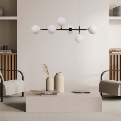 Suspension ALISA sur câble 6xE14/40W/230V noire