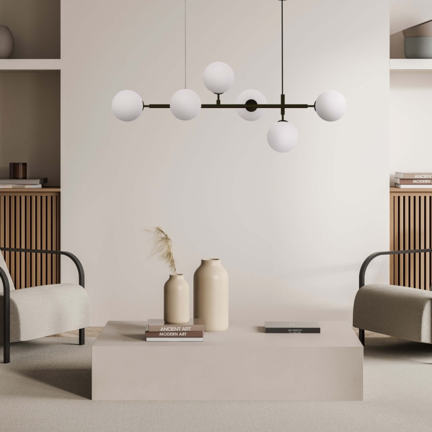 Suspension ALISA sur câble 6xE14/40W/230V noire