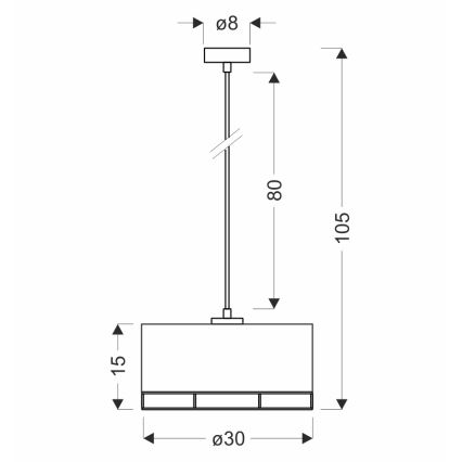 Suspension ARDI 1xE27/40W/230V marron/noire