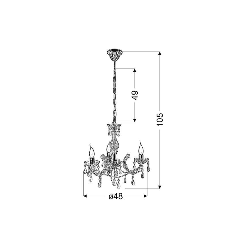 Suspension avec chaîne MARIA TERESA 3xE14/40W/230V