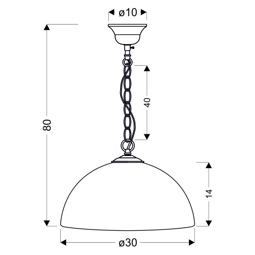 Suspension avec chaîne SUGAR 1xE27/60W/230V blanc/or