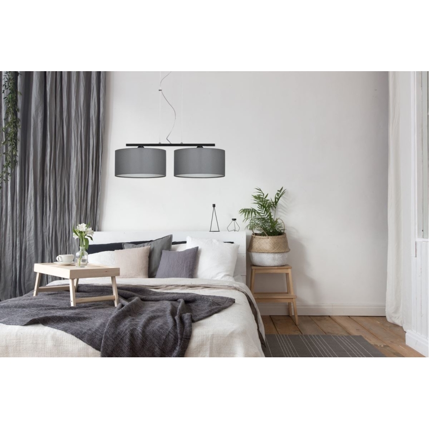 Suspension avec fil ASTRA 2xE27/60W/230V gris