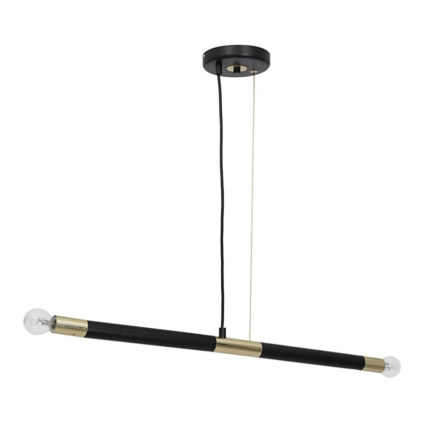 Suspension avec fil BASTONE 2xE14/40W/230V noir/or