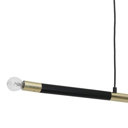 Suspension avec fil BASTONE 2xE14/40W/230V noir/or