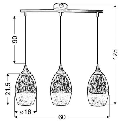 Suspension avec fil CELIA 3xE27/60W/230V