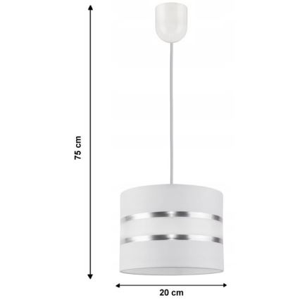 Suspension avec fil CORAL S 1xE27/60W/230V blanc