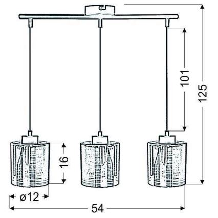 Suspension avec fil COX 3xE27/60W/230V