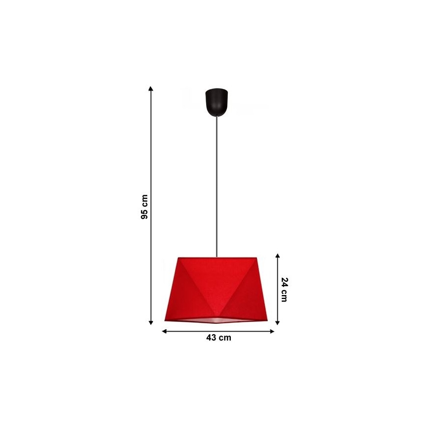 Suspension avec fil DIAMENT 1xE27/60W/230V rouge