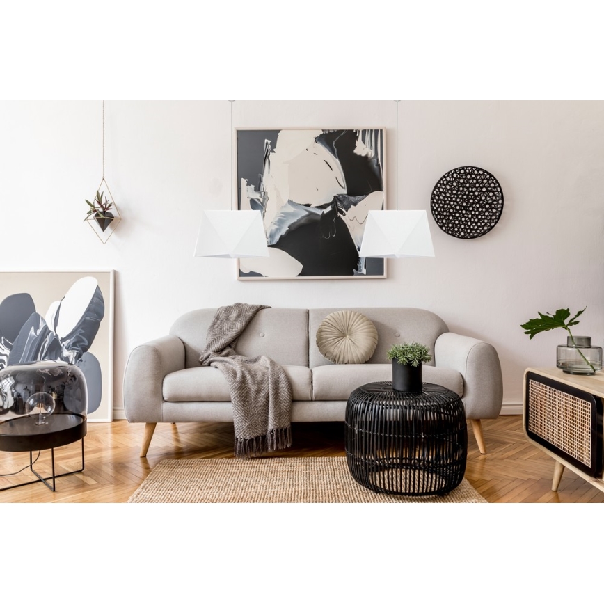 Suspension avec fil DIAMENT 2xE27/60W/230V blanc