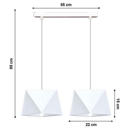 Suspension avec fil DIAMENT 2xE27/60W/230V blanc