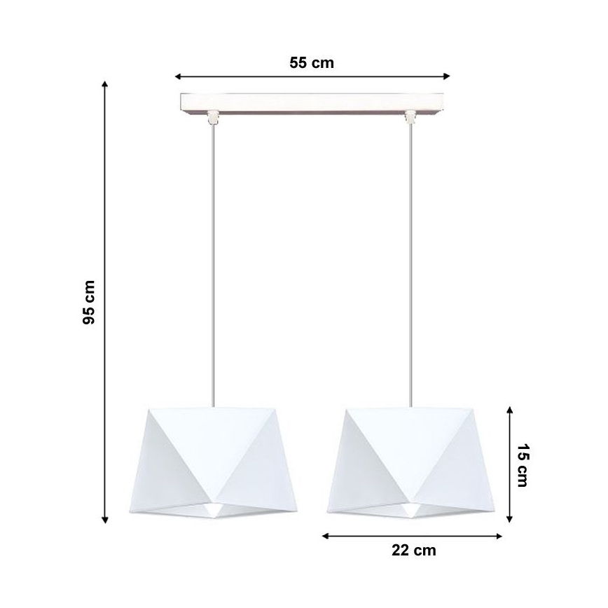 Suspension avec fil DIAMENT 2xE27/60W/230V blanc