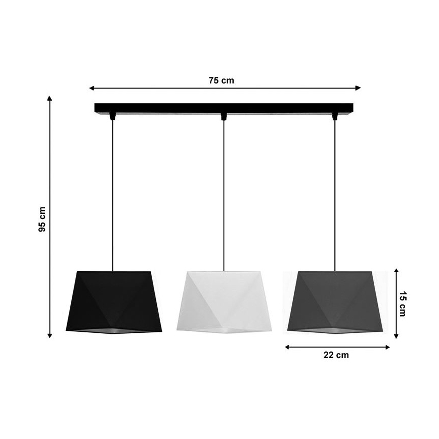 Suspension avec fil DIAMENT 3xE27/60W/230V