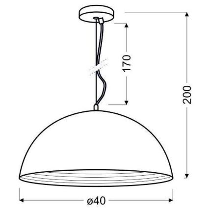 Suspension avec fil DORADA 1xE27/60W/230V chrome