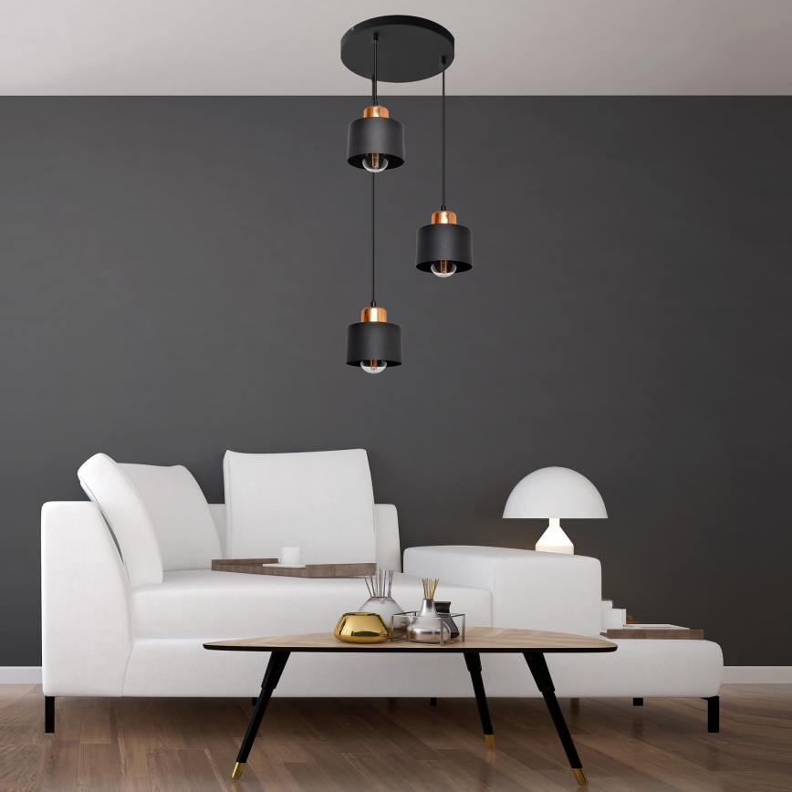 Suspension avec fil EDISON 3xE27/15W/230V
