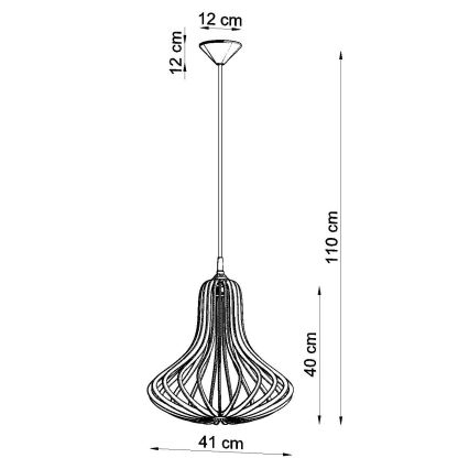 Suspension avec fil ELZA 1xE27/60W/230V