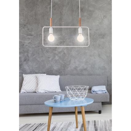 Suspension avec fil FRAME 2xE27/60W/230V blanc